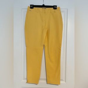 White House Black Market Yellow Ankle Pants
